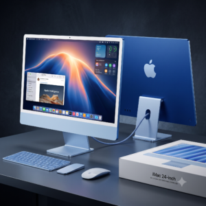 Apple iMac 24-inch – M4, 10-core CPU, 16GB RAM, 256GB SSD – Blue
