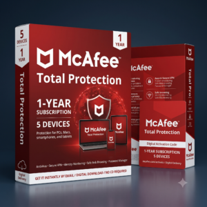 McAfee Total Protection – 1-Year, 5 Devices